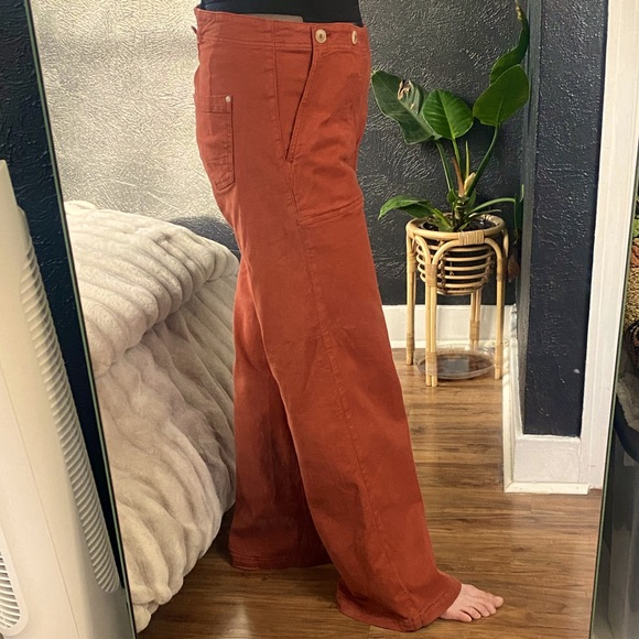 Anthropologie Orange Wide Leg Pants - Picture 3 of 5